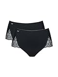 Sloggi Damen Unterhose Pure Sense Luxe Maxi C, 2-Pack, 46, Schwarz