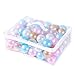GOGOSO Pit Balls - Soft Plastic Balls Play Balls for Playpen, Ball Pool, Birhtday Party Boys Girls Kids with Storage Bag, Decorations, 2.36inches, Pearl Pink Blue Brown White Clear