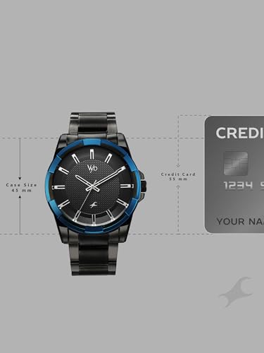 Image of Fastrack Vyb Horizon with Quartz Analog Black Dial Black Strap Watch for Men - FV30049KM01