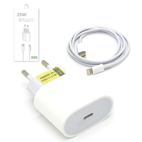 Cabo Usb-C-Lightning e Fonte Carregador Turbo 25w Compatível Com iPhone 5 6 7 8 Plus X Xr SE 11 12 1