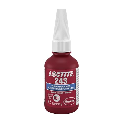 LOCTITE Schraubensicherung 243 Schraubenkleber für die Sicherung von Schrauben mittelfestes Schraubensicherungsmittel für Metallgewinde Flüssigkleber für z. B. Pumpen 1x10ml