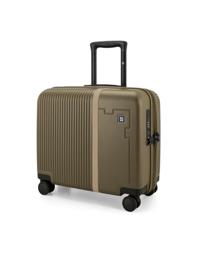 Image of EUME Overnighter 16 inch Luggage Trolley for Travel, Cabin Bag | Trolley Bag Small for Luggage | with Laptop Sleeve | 100% German Bayer Polycarbonate - Olive Green