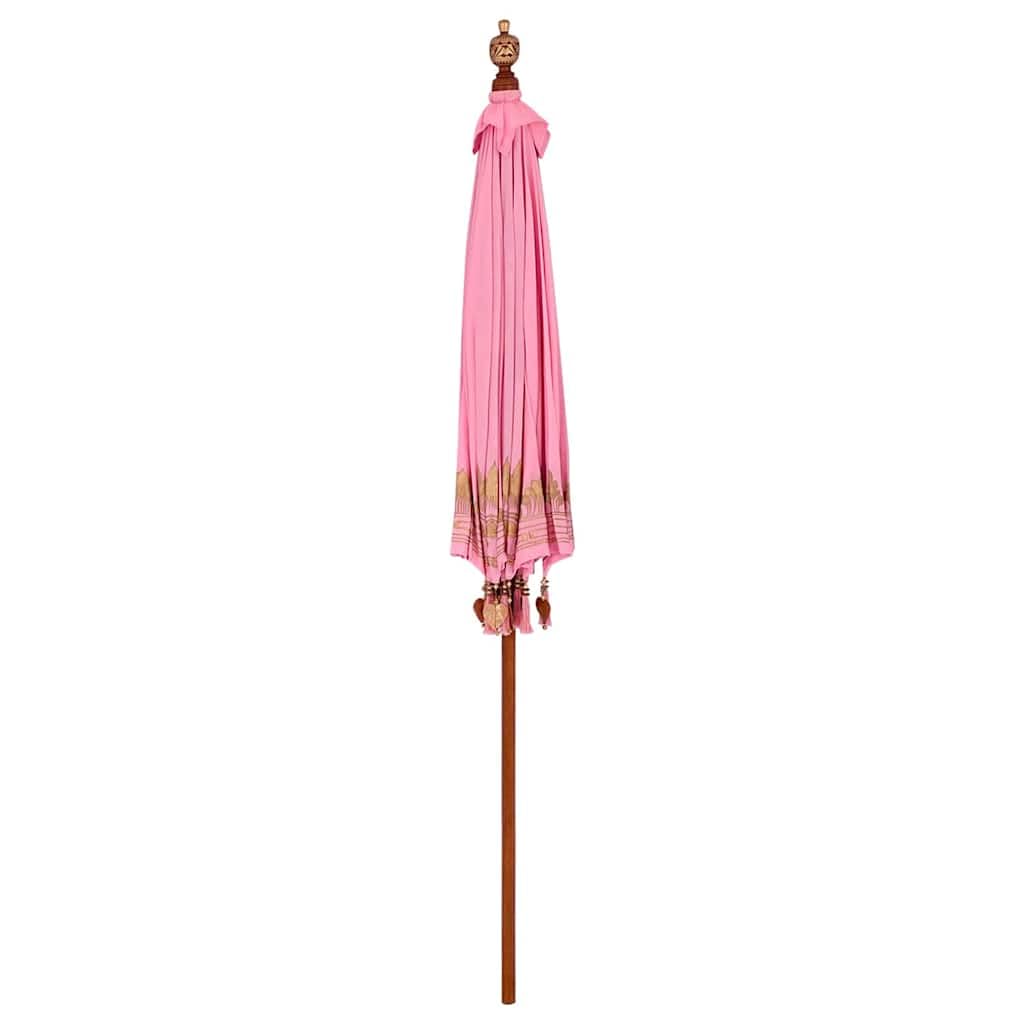 Ombrellone balinese, rosa, 215 x 215 cm, in legno massello