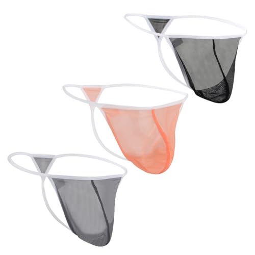 Men Thongs Low Rise G-string See Through Sexy Enhancing Bulge Pouch Underwear Bikini T-Back Clear
