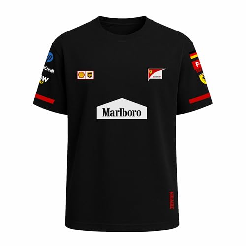 Image of Ferai-Scude Motorsport T-Shirt 100% Cotton Car Printed Tshirt for Car Enthusiast for Men & Women Black Tshirt