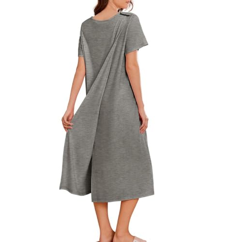 Deyeek Hospital Gowns for Women Labor Delivery Shoulder Surgery Dress Adaptive Clothing Night Robes for Elderly Plus Size