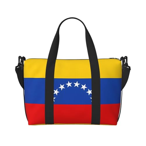 Bolsa de fin de semana ligera con bandera de Venezuela para viajar sin cargar peso