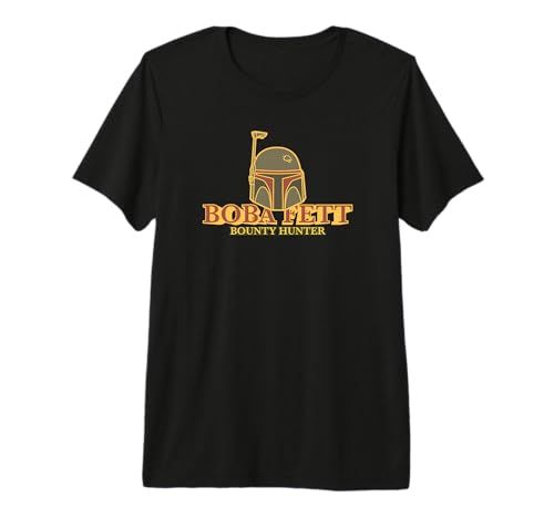 Star Wars Boba Fett T-shirt Premium au design Retro Bounty Hunter Text en coton haute qualité