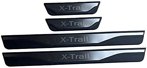 Foxbog 4PCS Stainless Steel Door Sill Protector for Ni-ssan X-Trail X Trail T32 2016-2020, Car Door Guard Pedal Cover Non-Slip Anti-Scratch Protector Trim Stickers