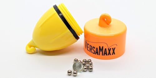VERSAMAXX Orange Popping Corks – 3 Packs of 2 (6 Total), Fishing Floats, Made in USA, Easily Adjustable Depth, Adjustable Weight, Adjustable Rattle Contents.