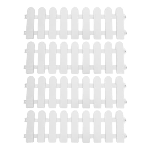 Valla de plástico Angoily de 4 piezas, cercado portátil blanco 2