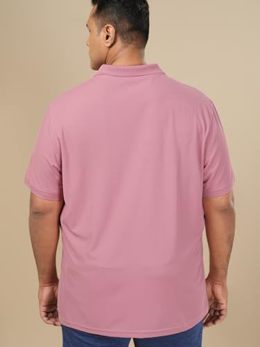 Image of TECHNOSPORT Men's Solid Slim Fit Polo Collar T-Shirt MATPIQ Half Sleeve Button Polyester for Gym Golf Casual Anti Odour UPF50+