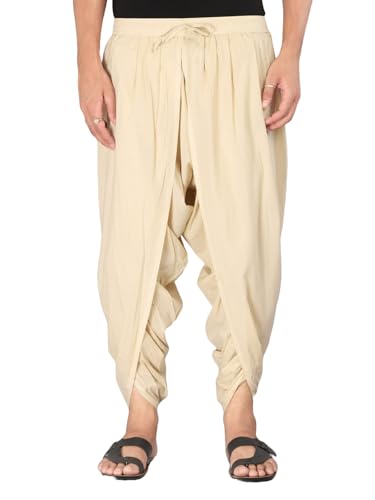 Image of Urali Men's Solid 100% Cotton Dhoti Pants - D100A