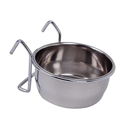Image of Pets Empire Best Stainless Steel Birds Coop Cup Feeder Bowl (300ML, COOP Cup Hook Holder)