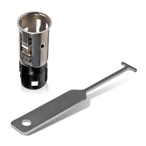 Ferianl Cigarette Lighter Socket Cigarette Lighter Base with Disassembly Tool Replacement for 25776667 J42059 25774623 Universal for Most Car Models (Silver)