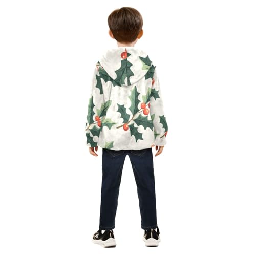 Holly Girls Fleece Jacket Girls Fall Jacket Girls Zip Up Hoodie Girls Sherpa Jacket 2-10T4