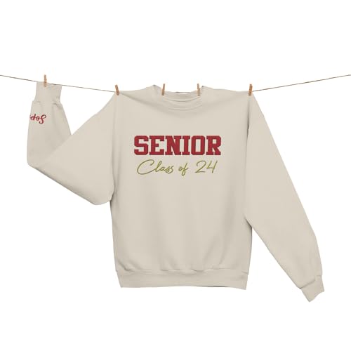 Personalized Senior 2024 Embroidered Sweatshirt, Graduation 2024 Class Of 2024 Senior Class Of 2024 Graduation Shirt4