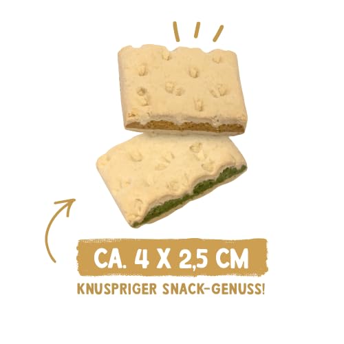 Sammy´s Knusper-Cracker | Herzhafte Snacks für Hunde | Reich an Geflügel | Schonend im Ofen gebacken | Knusper-Cracker mit Käse- und Spinatfüllung | ohne Zuckerzusatz | Trainingssnack | 4 x 1 kg