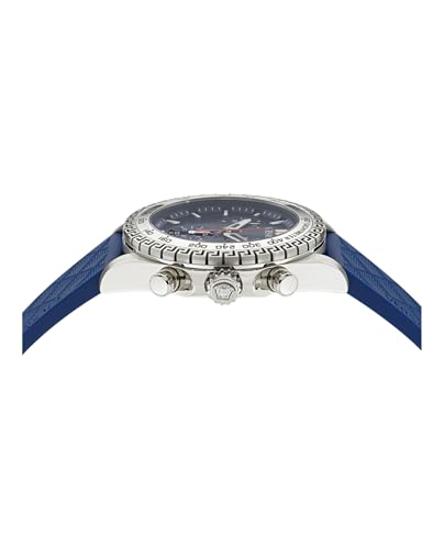 Versace Chrono X Collection Luxury Mens Watch Timepieces with a Blue Strap and Dial Featuring a Stainless Steel Case2