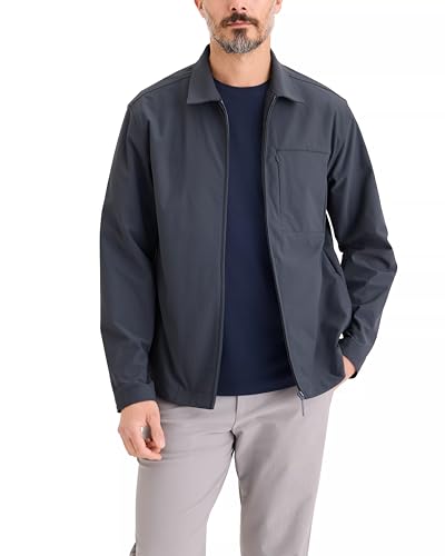 Dockers Men's Go Airweave Overshirt Regular Fit, BRE Blue, Medium
