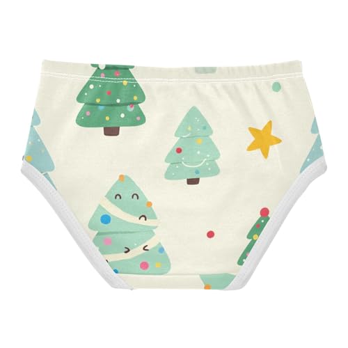Colorful Christmas Trees Elastic Waistband Girls' Panties Comfort Underwear for Young Girls in Sizes 2T,3T, 4T, 5T, 6Y and 8Y2
