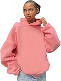 Insarue Autumn/Winter Hip Hop Hoodie for Men and Women Y2k Hoodie Matching Hoodies for Couples (Large,pink)
