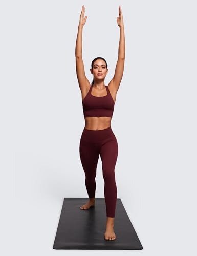 Image of CRZ YOGA Naked Feeling Longline Sports Bras | Medium Support, Removable Pads, Yoga, Sleek, Strappy Back, Scoop Neck, for Women