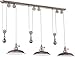 Craftmade P403-TS Pendant Metal Dome Adjustable Pully Pendant Lighting, 3-Light, 300 Watts, Tarnished Silver (12"W x 7"H)