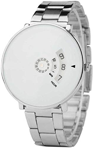 Acnos® Premium Show Like White Dial in Second-Min-Hour Steel Belt Analogue Watch for Men Pack of - 1 (PNEW-WHITE02)