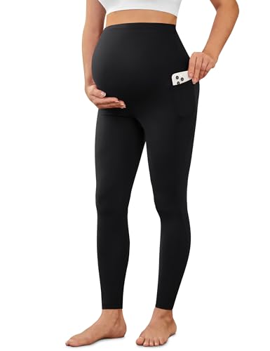 VALANDY Creamlush High Waist Over Bump Maternity Leggings with Pockets