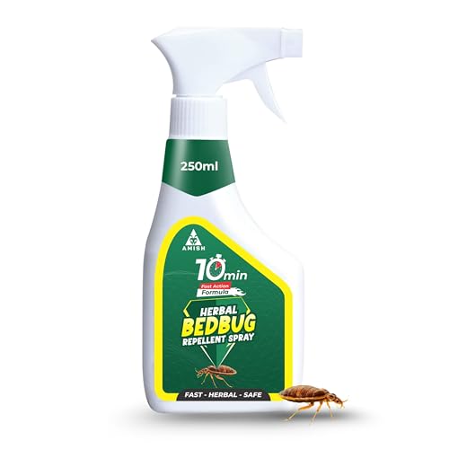 Amish Herbal Bed Bug Spray 250ml | 10-Minute Formula for Khatmal Control | 100% Organic & Chemical-Free Formula | Powerful Instant Action BedBug Repellent for Home