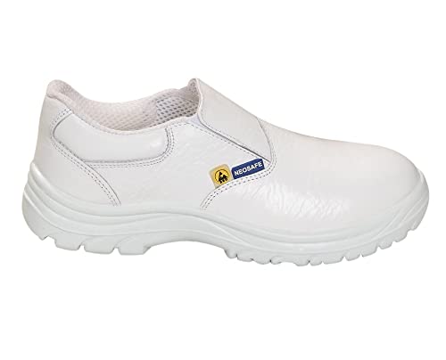 NEOSAFE White ESD Safety Shoes with Steel Toe, ISI Marked (Numeric_8)