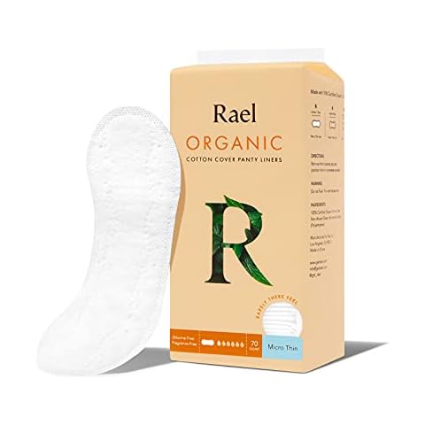 Rael, Organic Cotton Cover Panty Liners, Micro Thin, 70 Count Cover