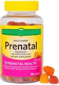 SV Adult Gummy Prenatal Multivitamin with DHA & Folic Acid, Natural Fruit Flavors, 90 Gummies