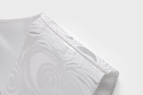 MOGU Mens Slim Fit Suit Vest Black White Floral Waistcoat3