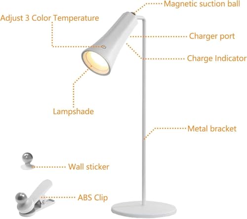 Image of Kimee LED Study Light for Desk with Stationery Organizer & Mobile Holder - Cordless Table Lamp for Students (Magnetic)