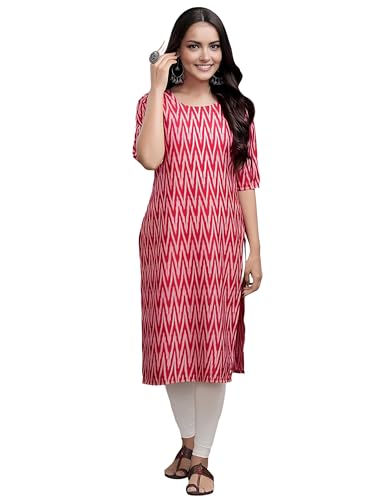 Image of Dream Beauty Fashion Women's Polyester Round Neck 3 /4 Sleeve Casual Straight Kurti (Kurti-Parent-1)