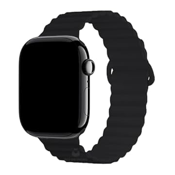 Pulseira Esportiva Silicone Loop Magnética Compatível com Apple Watch (Preto, 44/45/46/49mm)