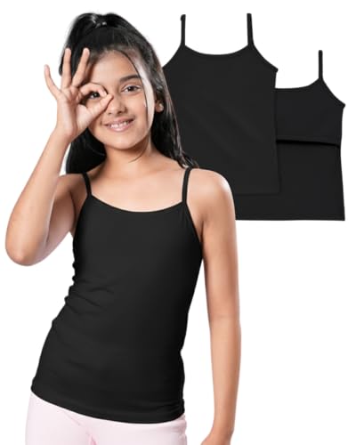 Image of Lily Chic Lightly Padded Camisole for Girls | Ages 8-16 Yrs | Soft Cotton Slips | Covers Nipple Buds | Perfect Under Uniforms & Top | Pack of 2