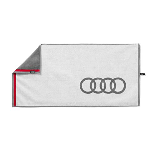Preisvergleich Produktbild Audi 3131803000 Badehandtuch 80x150cm Strandtuch Handtuch Badetuch, Weiß / Grau