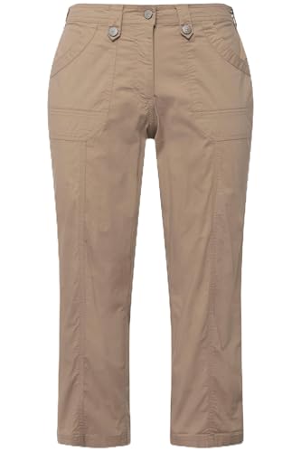 Ulla Popken Damen 7/8-Cargohose PANTS, kitt, W38 / L32