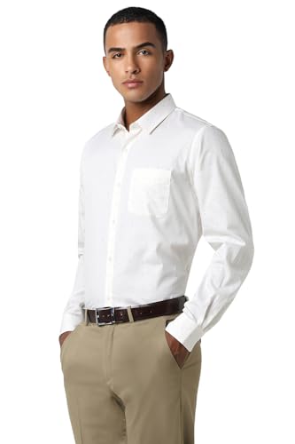 Image of Peter England Men Cotton Solid Slim Fit Shirt