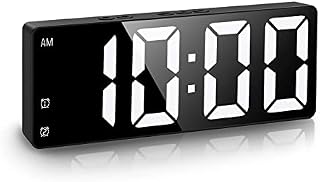 Ankilo Digital Alarm Clock, USB/Battery Operated Small Desk Clocks with 5.1" Large LED Display, Adjustable Brightness, Snooze Function, Mirror Digital Clock for Bedroom, Office, Home