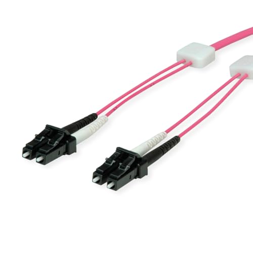 EasyLan Câble patch LED fibre optique duplex 50/125µm OM4, LC/LC, violet, 10 m