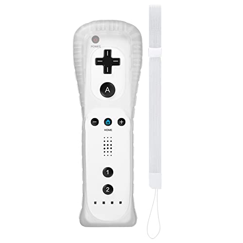 Molicui Wii Remote Controller,Wireless Remote Gamepad Controller For Wii And Wii U,With Silicone Case And Wrist Strap(No Motion Plus),White & Black thumb #1