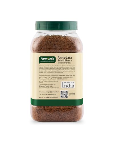Image of Farm Veda Jaggery Powder - 1 Kg | Natural Sweetener from Sugarcane Juice | No Chemicals or Preservatives | Iron Rich | Traditional Gud Powder | Healthy Sugar Alternative