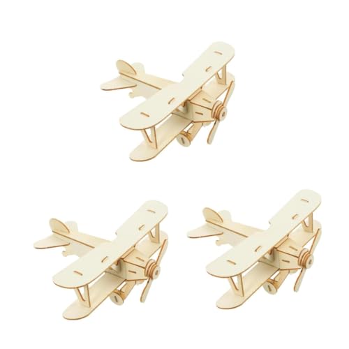 BESPORTBLE 3 Piezas De De Avión DIY Artesanía para Y Niña Construcción De Aeronaves Ensamblaje De Avión Rompecabezas Infantil Rompecabezas 3D Juguetes De Cumpleaños