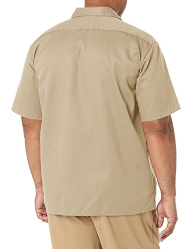 Dickies Men's Short Sleeve Work Utility Button Down Shirt, Desert Sand, S