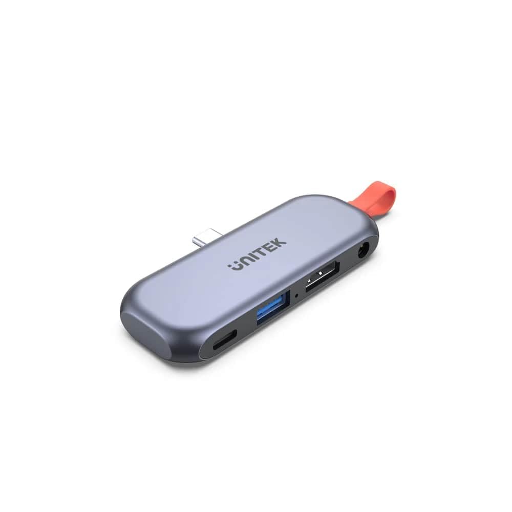 Unitek D1070A uHUB Q4 Lite 4'ü 1 arada USB-C Hub iPad Pro ve Air için HDMI ve 100 W Power Delivery/Alüminyum alaşım ve ABS çevre dostu plastik