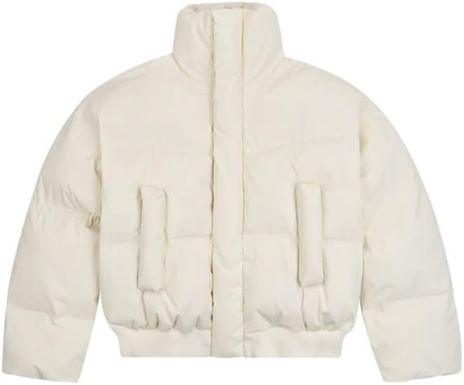 Short Stand Up Collar Jacket Thick Casual Cotton Padded for Both Men Women